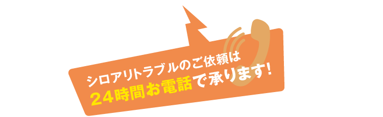 シロアリトラブルのご依頼は24時間お電話で承ります！